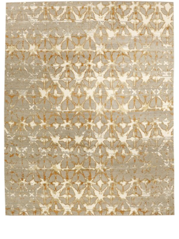 Atifa Grey Orange Contemporary Rug