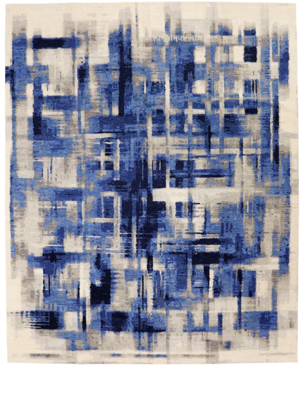 crosshatch blue contemporary rug