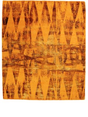 Jagged Orange Contemporary Rug