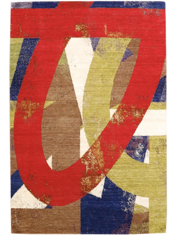 Traverse Red Contemporary Rug