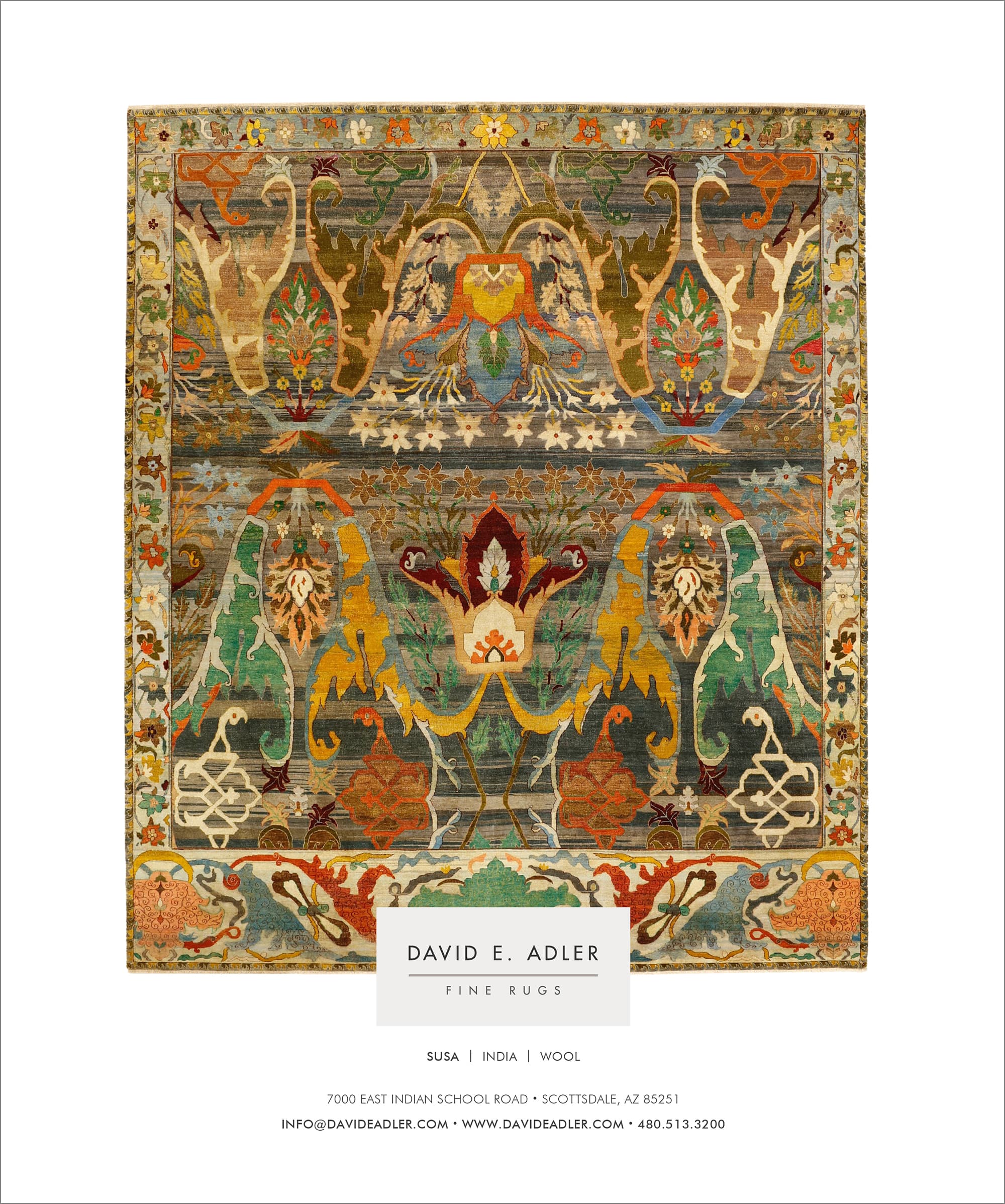 Luxe Magazine Ad January February 2021 Issue, David E. Adler Fine Rugs