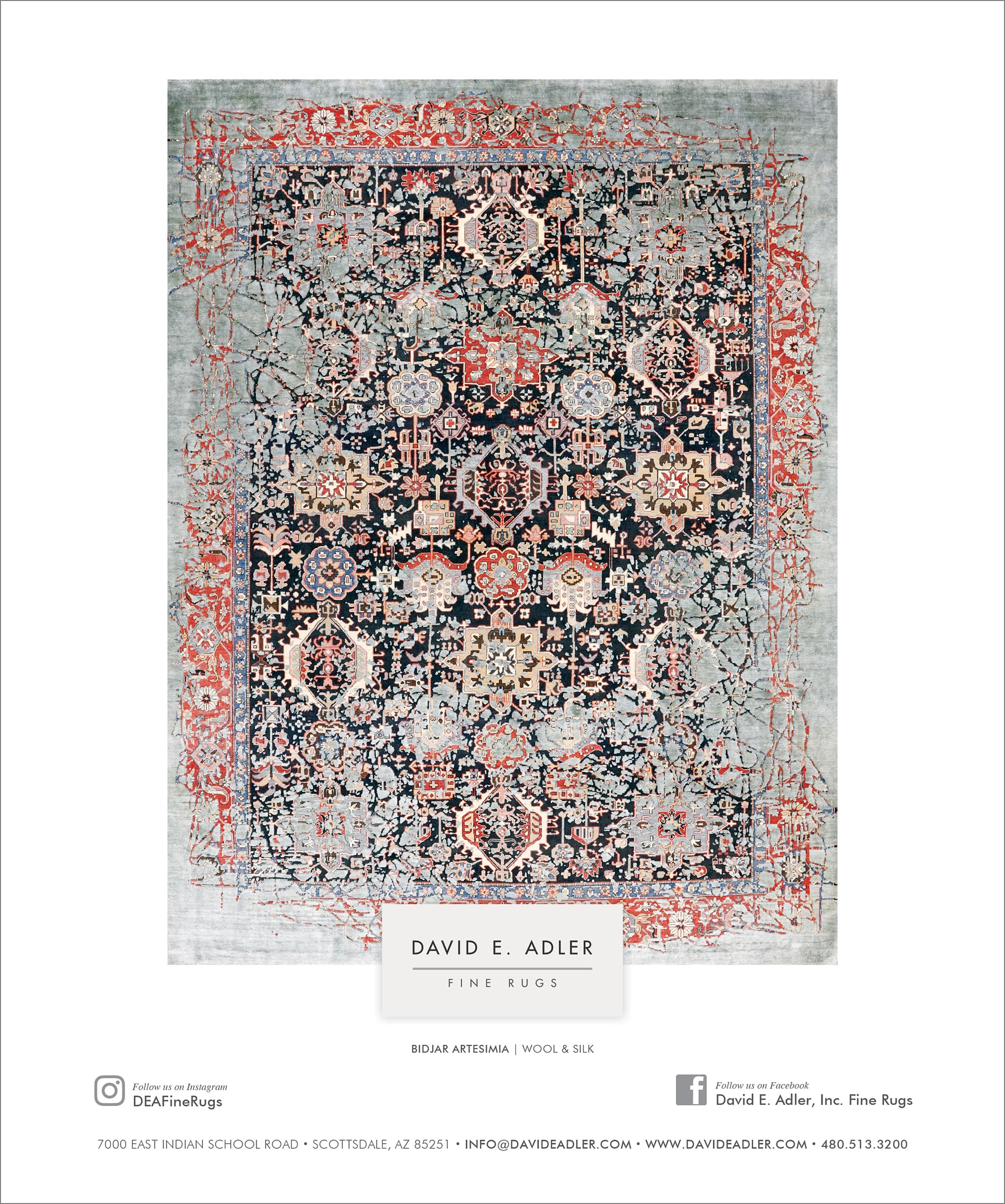 Luxe Magazine Ad for David E. Alder Fine Rugs May June 2018