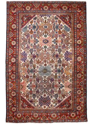 Antique Persian Sultanabad Ivory Multi