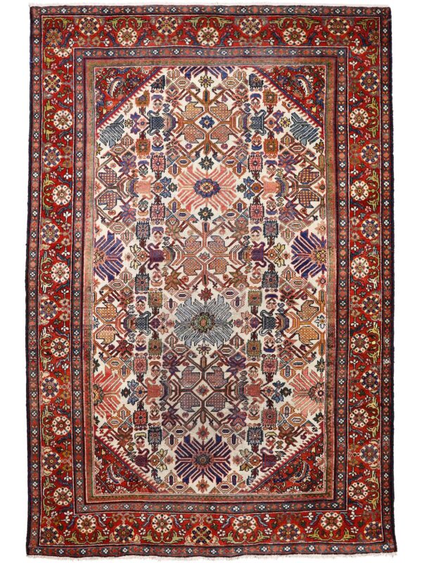Antique Persian Sultanabad Ivory Multi