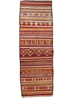 VINTAGE COLORFUL MOROCCAN KILIM ROSE MULTI