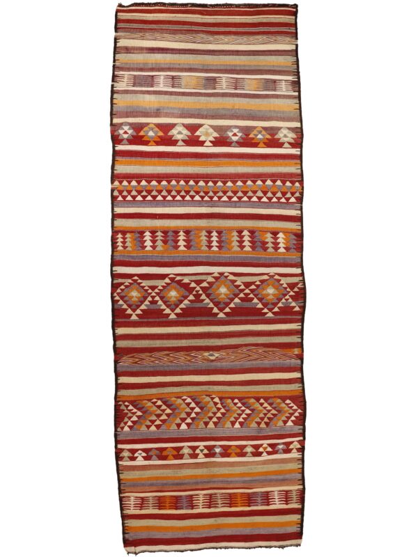 VINTAGE COLORFUL MOROCCAN KILIM ROSE MULTI