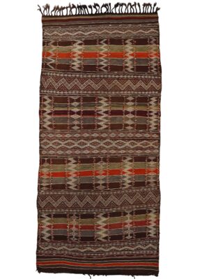 VINTAGE COLORFUL MOROCCAN KILIM MOCHA MULTI