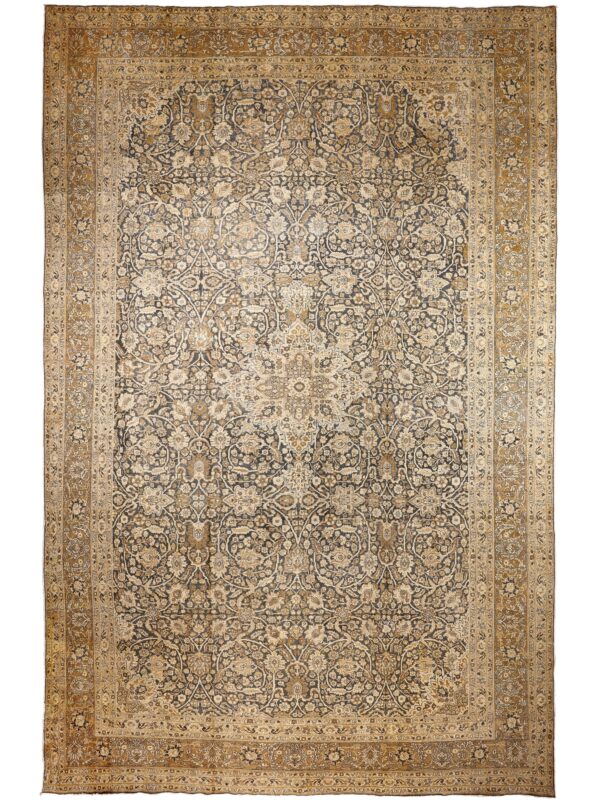 ANTIQUE PERSIAN TABRIZ MIDNIGHT GOLD